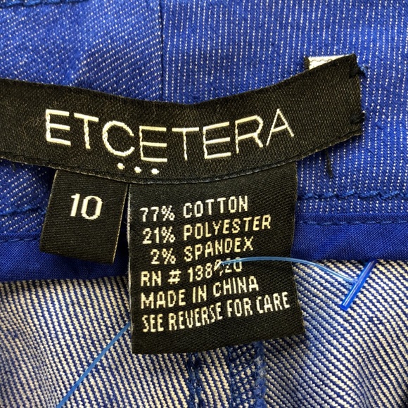 **SOLD**ETCETERA Stretch Straight Ankle Jeans Zippers Blue - Picture 5 of 7